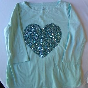 Girls plus size heart sequins